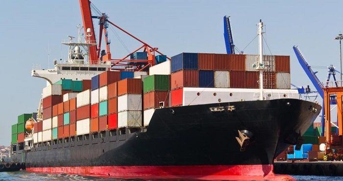 Ship importing goods