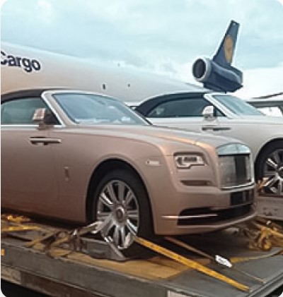 Car being transported via Air